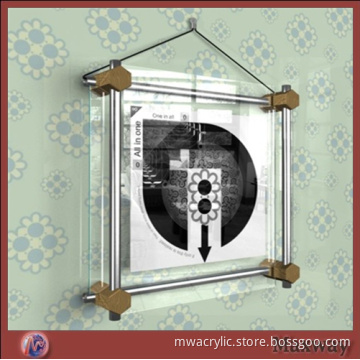 Transparent Square Wall Mounten High Grade Acrylic Photo Frame with Aluminous Rack